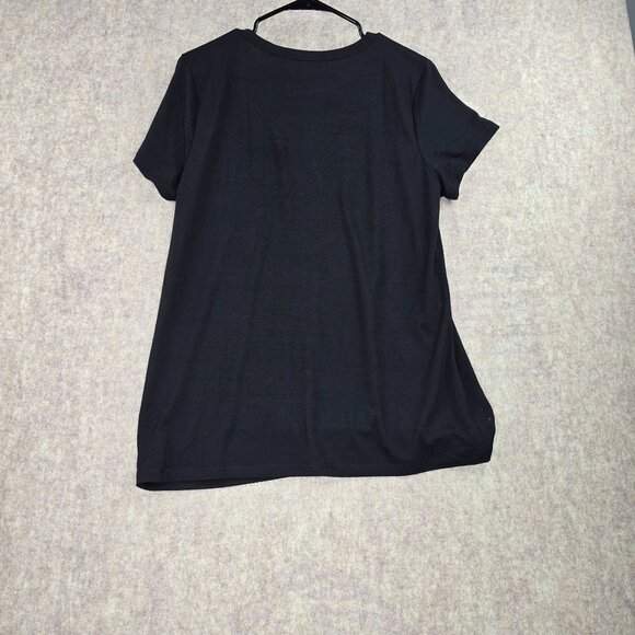 Automet Womens Black Short Sleeve Crewneck Tee Size L Soft & Stretchy Fabric - Picture 2 of 7